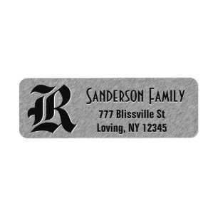 Brushed Steel Foil Look with Monogram