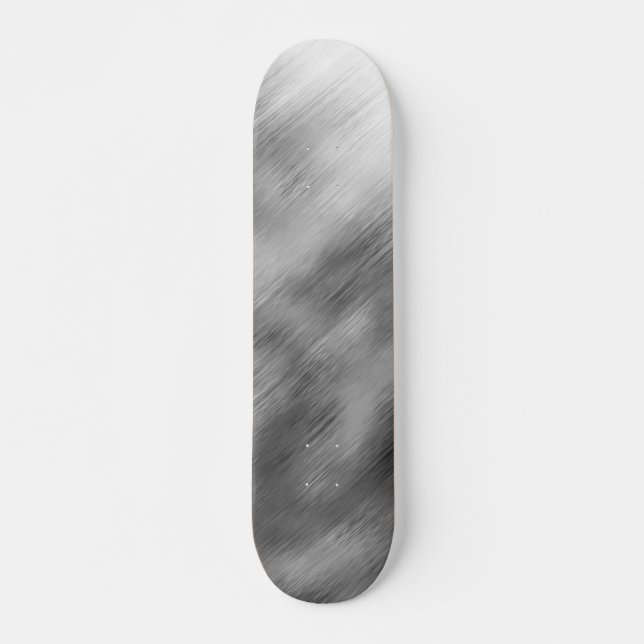 Brushed Steel Speed Look Customizable Grey White Skateboard (Front)