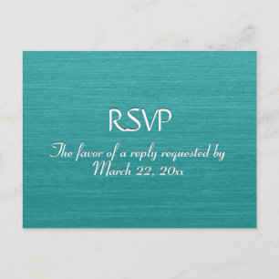 Brushed Teal Blue Menu RSVP