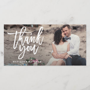 Brushed Wedding Thank You Photo Card