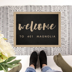 Brushed Welcome   Personalized Doormat