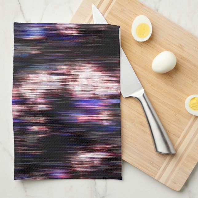 Brushed wood with neon stains? kitchen towel (Quarter Fold)