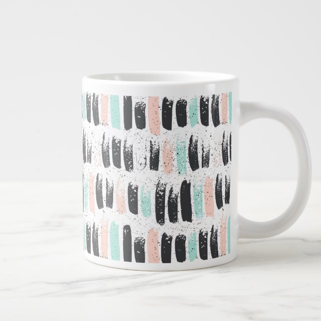 Brushes & Ink Strokes Pattern Large Coffee Mug (Right)