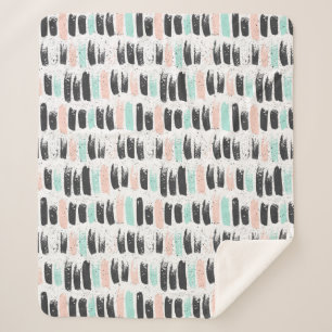 Brushes & Ink Strokes Pattern Sherpa Blanket