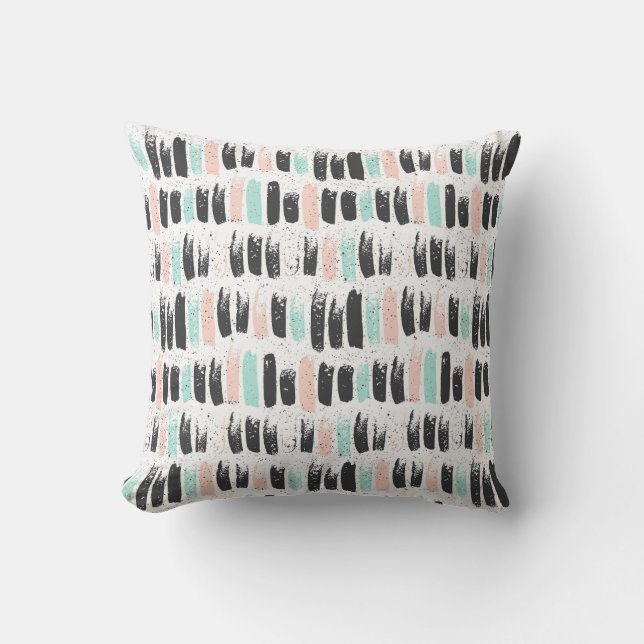 Brushes & Ink Strokes Pattern Throw Pillow (Front)