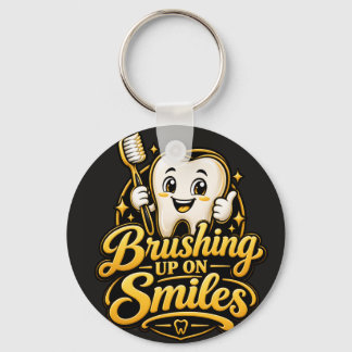 Brushing Up on Smiles Cute Dentist Gift Keychain