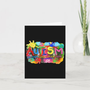Brushstroke Autism Awareness Accept Understand Lov Card