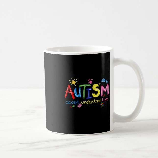 Brushstroke Autism Awareness Accept Understand Lov Coffee Mug (Right)