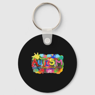 Brushstroke Autism Awareness Accept Understand Lov Keychain