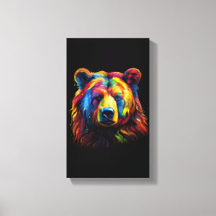 Brushstroke Bear Canvas Print