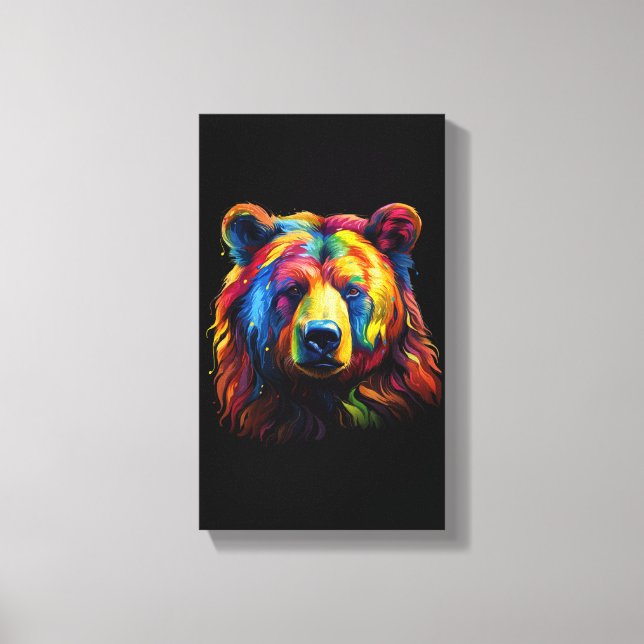 Brushstroke Bear Canvas Print (Front)