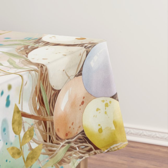 Brushstroke Bird Art Tablecloth (In Situ)