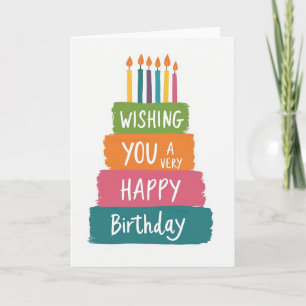 Brushstroke Birthday Cake Card