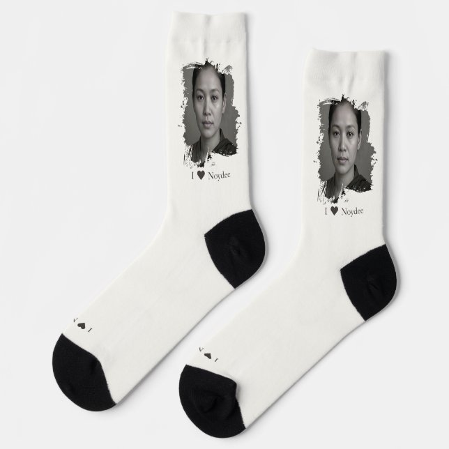 Brushstroke design for your image and text socks (Left)