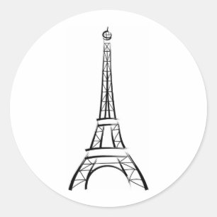 Brushstroke Eiffel Tower Classic Round Sticker