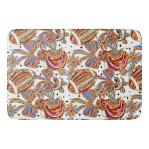 Brushstroke Football Coquette Bath Mat