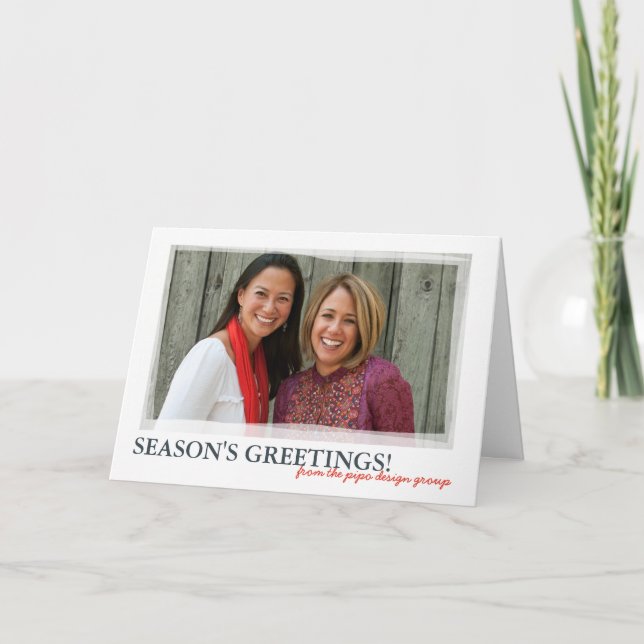 Brushstroke Frame Folded Holiday Card (Front)