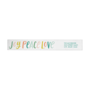 Brushstroke Joy Peace Love Wraparound Étiquette