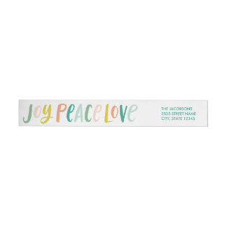 Brushstroke Joy Peace Love Wraparound Étiquette
