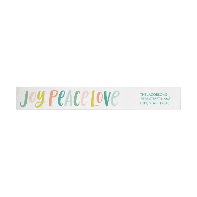 Brushstroke Joy Peace Love Wraparound Labels (Individual)