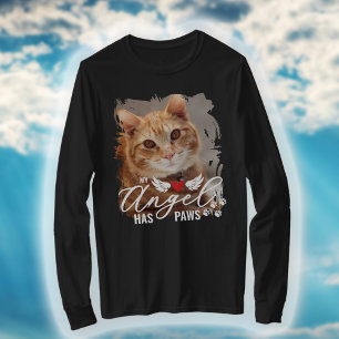 Brushstroke Photo Angel Has Paws Cat Memorial T-Shirt