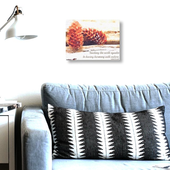 Brushstroke Pine Cones Digital Art Canvas Print (Canvas wall art of watercolor pinecones)