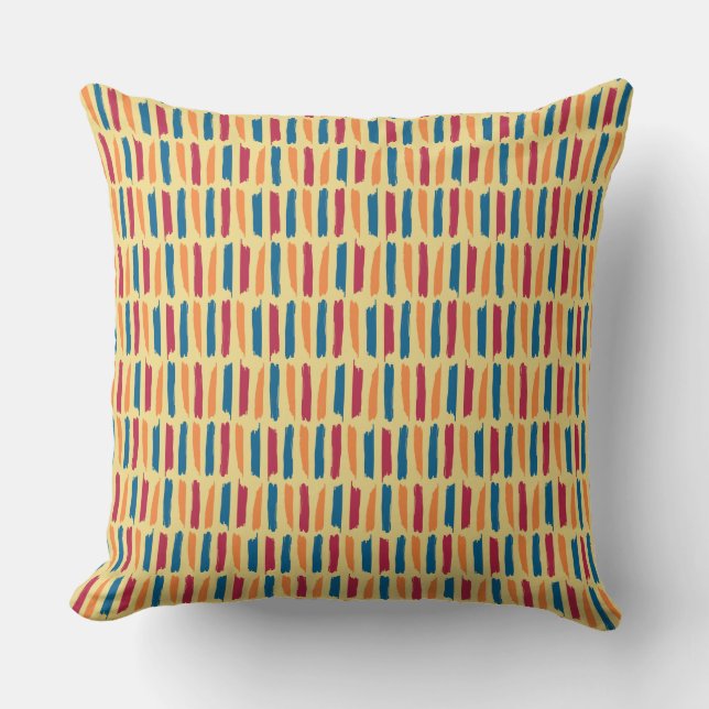 Brushstroke Stripe Throw Pillow – Boho Style (Front)