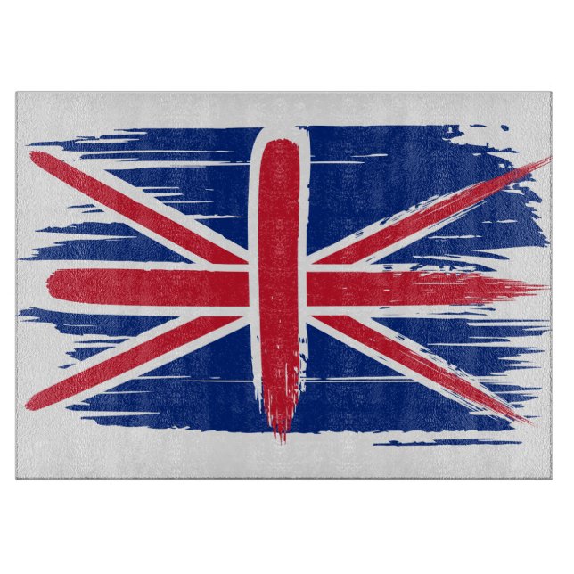 Brushstroke UK Union Jack Flag Cutting Board (Front)