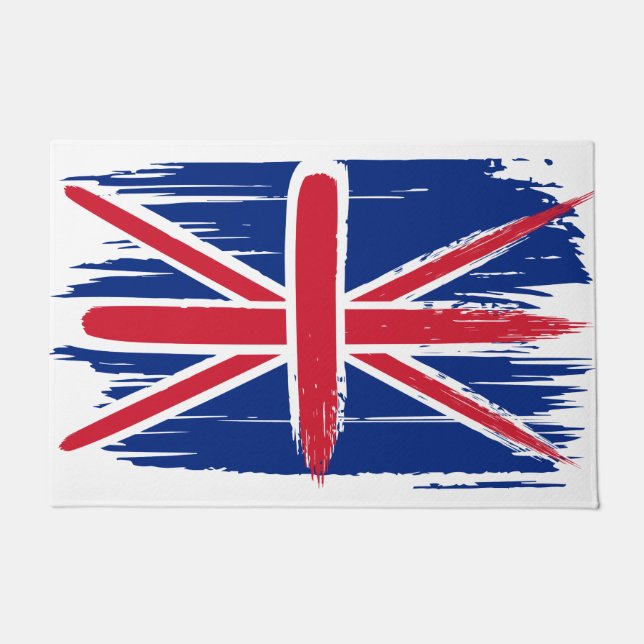 Brushstroke UK Union Jack Flag Doormat (Front)