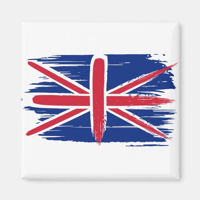 Brushstroke UK Union Jack Flag Magnet (Front)