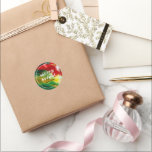 Brushstrokes Festive Abstract Christmas Background Classic Round Sticker<br><div class="desc">This Christmas greeting card features a festive abstract brushstroke background in classic colours of red,  green,  gold,  and white,  with customizable text in black and white accents.</div>