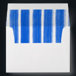 Brushstrokes Stripes Blue Custom Bar Bat Mitzvah<br><div class="desc">Perfect CUSTOM envelope to announce a bat mitzvah, bar mitzvah or other Jewish celebration! Hand made abstract art with loose brushstrokes for you on the inside of the envelope. FULLY CUSTOMIZABLE! Click on “Personalize” above to edit the text. Click "edit using design tool" to adjust the fonts, colours and placements...</div>