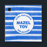Brushstrokes Stripes Blue Custom Bar Bat Mitzvah Favour Tags<br><div class="desc">Perfect favour tag for a bat mitzvah, bar mitzvah or other Jewish celebration! Hand made abstract art with loose brushstrokes for you on the front and back! FULLY CUSTOMIZABLE! Click on “Personalize” above to edit the text. Click "edit using design tool" to adjust the fonts, colours and placements. Available in...</div>