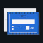 Brushstrokes Stripes Blue Custom Bar Bat Mitzvah RSVP Card<br><div class="desc">Perfect RSVP card to include with matching invitation for a bat mitzvah, bar mitzvah or other Jewish celebration! Hand made abstract art with loose brushstrokes for you on the front and back side! FULLY CUSTOMIZABLE! Click on “Personalize” above to edit the text. Click "edit using design tool" to adjust the...</div>