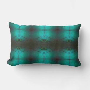 BrushTurquoise Lumbar Throw Pillow