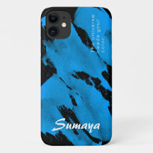 Brushy Black & Blue iPhone 11 Case | Customizable