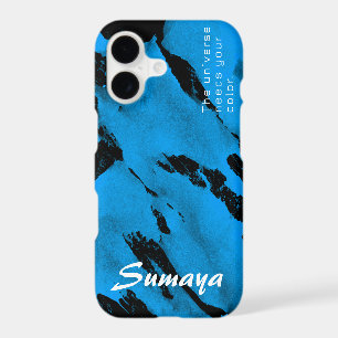 Brushy Black & Blue iPhone 11 Case Customizable