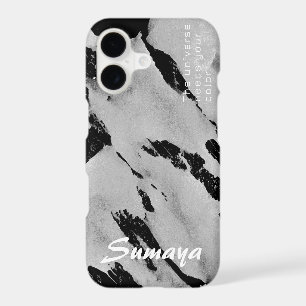 Brushy Black & Grey iPhone 11 Case   Customizable
