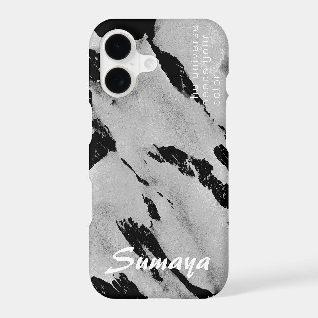 Brushy Black & Grey iPhone 11 Case | Customizable (Back)
