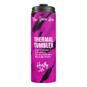 Brushy Black Pink Thermal Tumbler