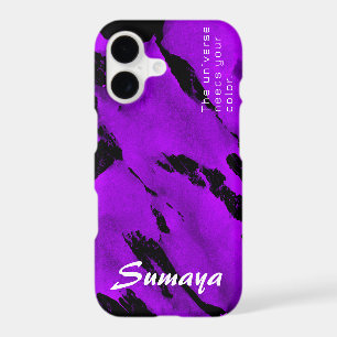 Brushy Black Violet iPhone 11 Case   Customizable