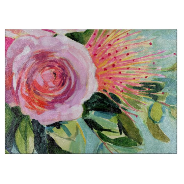 Brushy Floral I Cutting Board (Front)