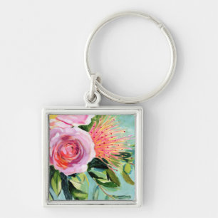Brushy Floral I Keychain