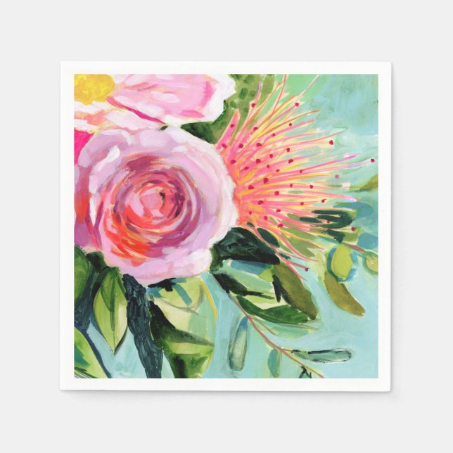 Brushy Floral I Napkin (Front)