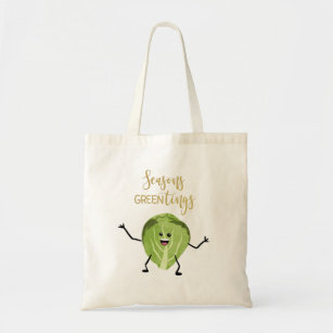 brussel sprout funny christmas greetings green tote bag