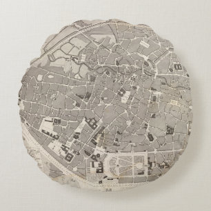 Brussels and Belgium Round Pillow