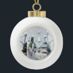 Brussels Atomium Photo Collage Ceramic Ball Christmas Ornament<br><div class="desc">Photo Collage of the famous Atomium in Brussels from World Exhibition in 1958.</div>