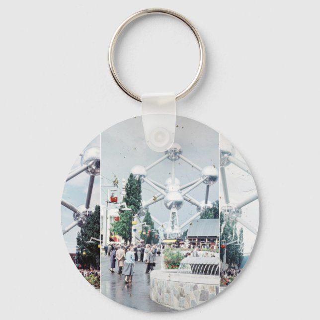 Brussels Atomium Photo Collage Keychain (Front)