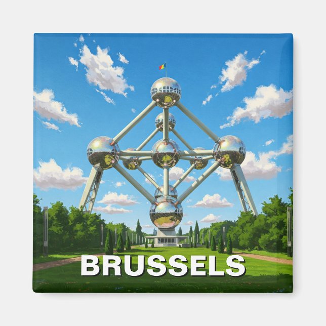 Brussels Belgium Atomium Travel Magnet (Front)