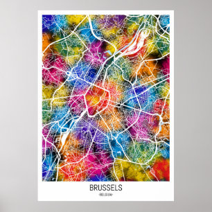 Brussels Belgium City Map Poster